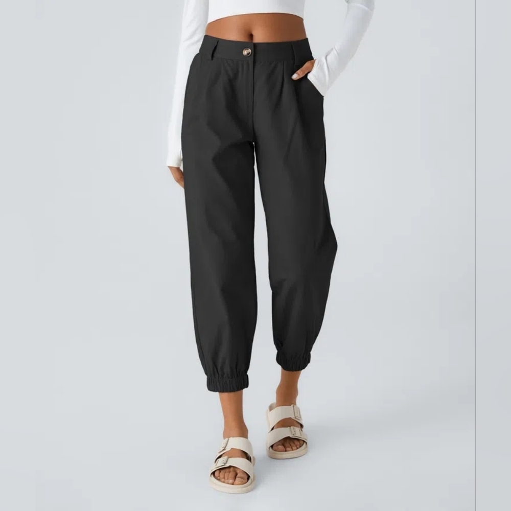 Halara Mid Rise Casual Cotton Joggers with Pockets
